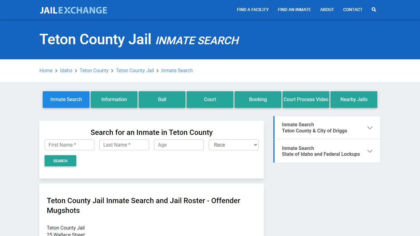 Teton County Jail, ID Inmate Search: Roster & Mugshots