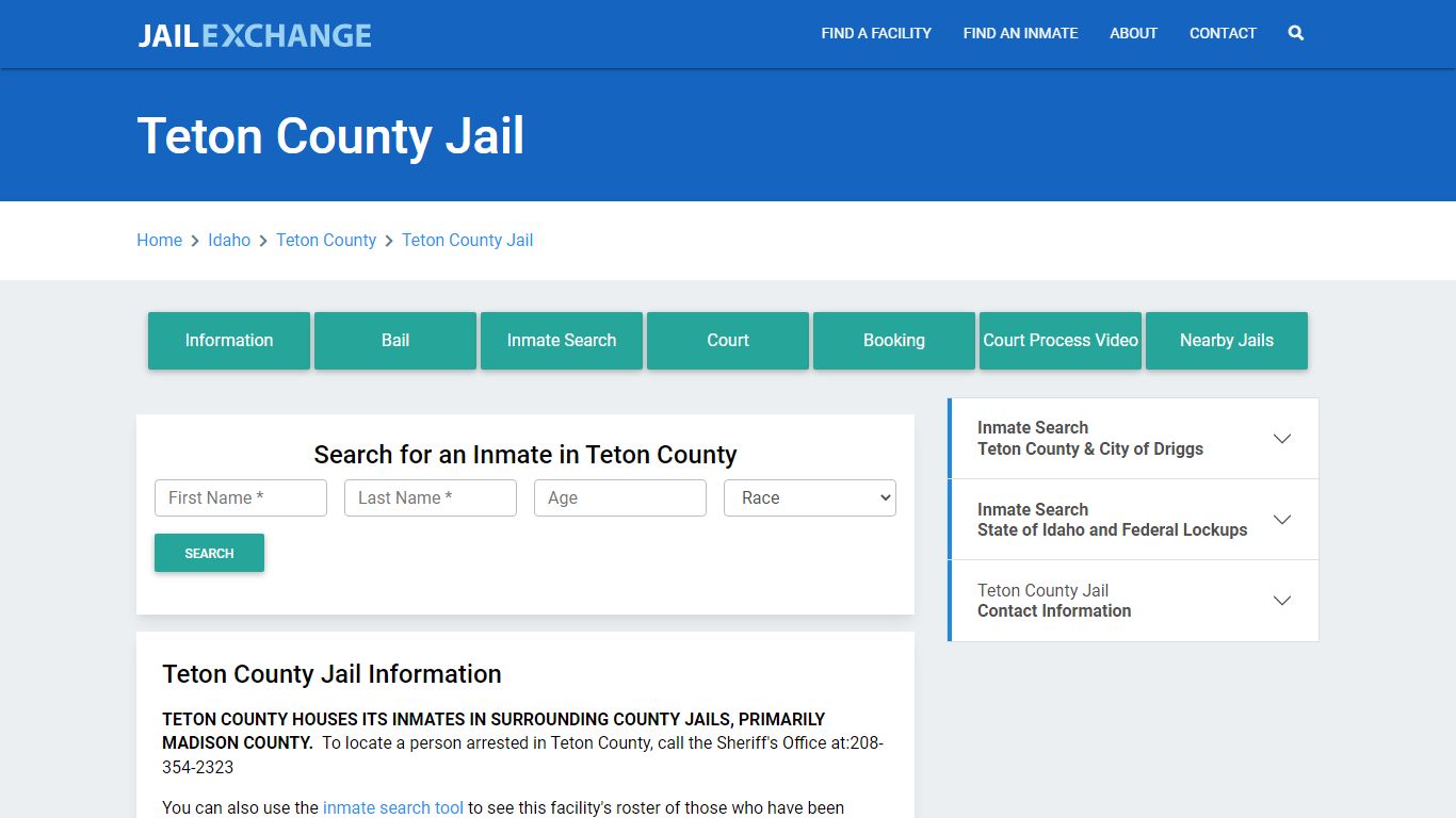 Teton County Jail Roster Lookup, ID, Inmate Search